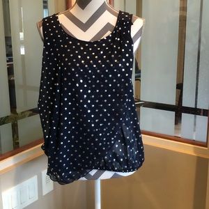 Navy with Silver Polk-a-dots Tank Top